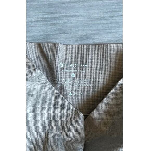 Set Active Nude Ribbed Seamless Athletic Leggings - Picture 5 of 5